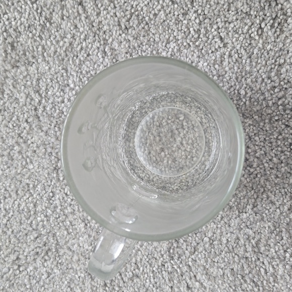 Livia Pasari Crystal Coffee Beverage Mug Clear Embossed Roses - Picture 5 of 5